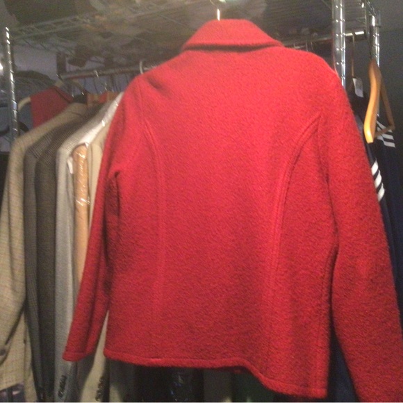 KATE HILL, Women’s Size L, 100% Red Wool Jacket - Picture 3 of 5